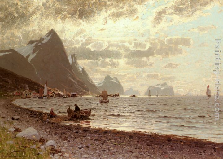 The Norwegian Fjord painting - Adelsteen Normann The Norwegian Fjord art painting